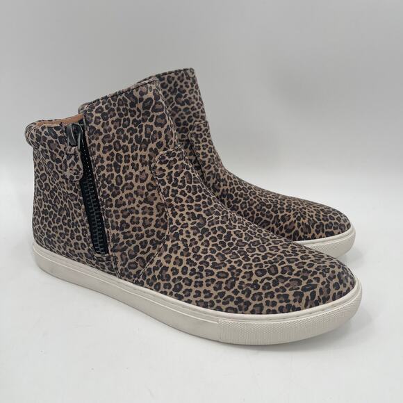 NEW GENTLE SOULS Shoes Size 9.5 Carter Animal Print Zipper Leopard Leather HiTop - Picture 4 of 16